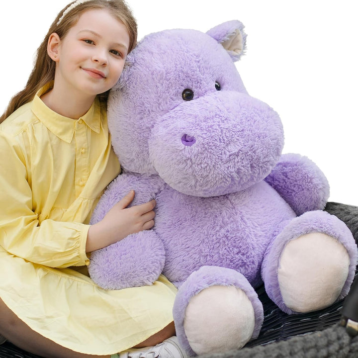 MorisMos Jumbo Plüsch Nilpferd Hippo, grosses Flusspferd Kuscheltier XXL, 90cm Riesen Nilpferd Plüsc