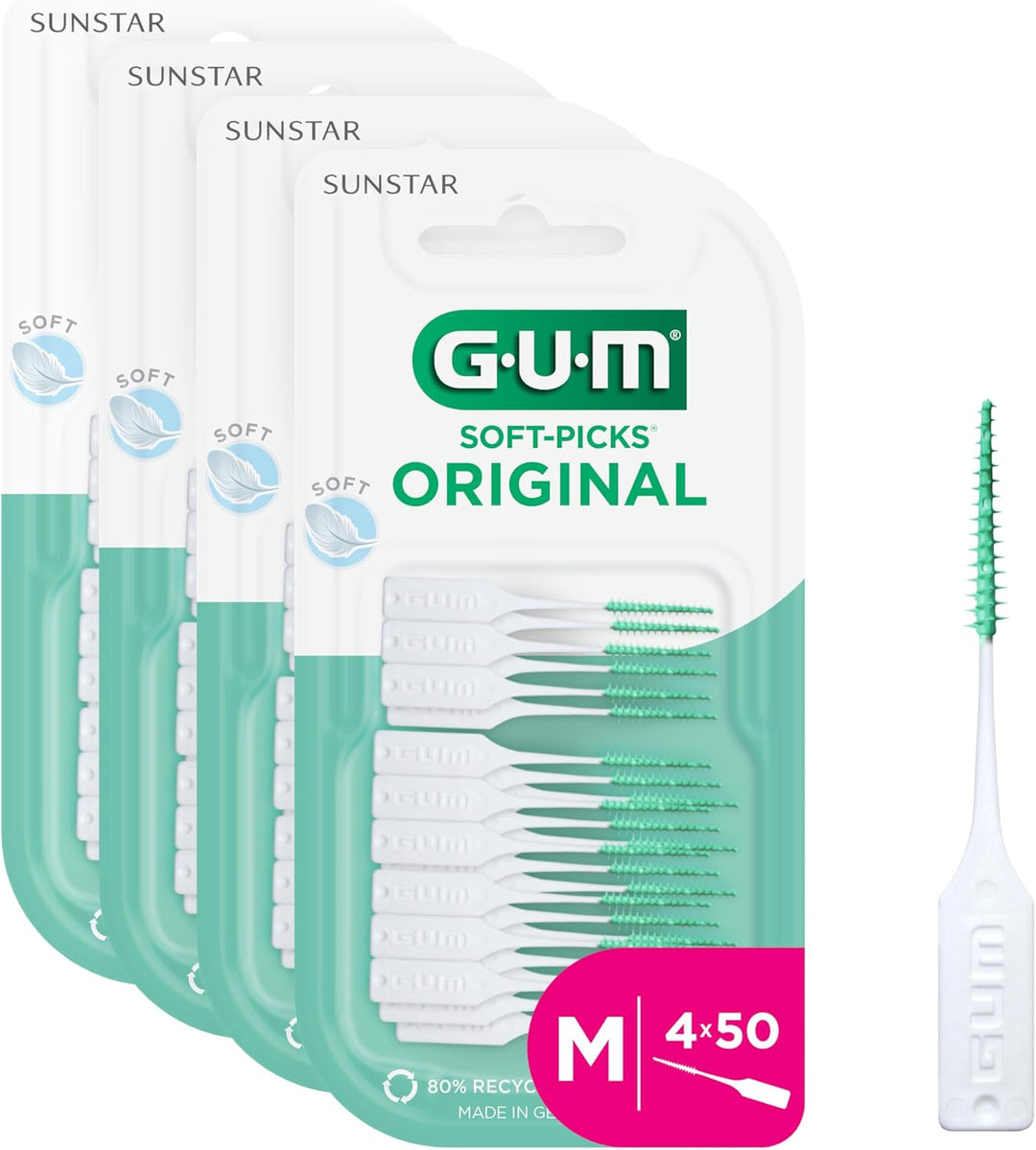 GUM SOFT-PICKS ORIGINAL Interdentalreiniger | Zahnreinigung Und Plaqueentfernung (M - 4x50) M - [4 x