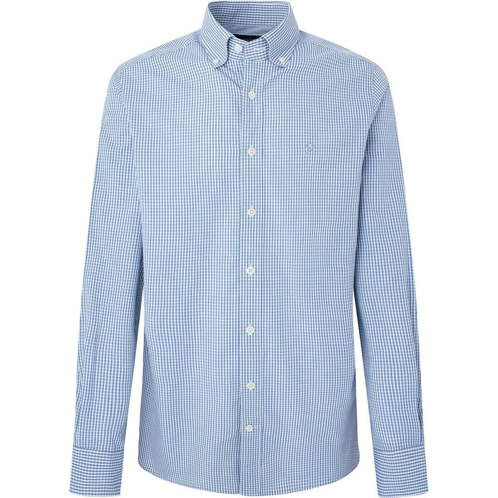 Hackett London Herren Essentielles Gingham Hemd S Weiss (Weiss/Blau), S Weiss (Weiss/Blau)