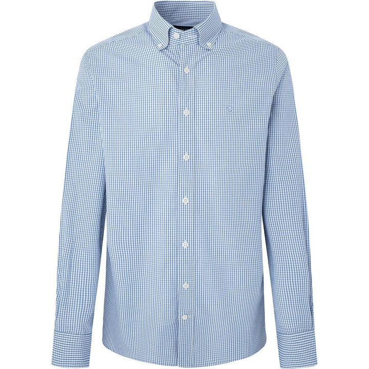Hackett London Herren Essentielles Gingham Hemd S Weiss (Weiss/Blau), S Weiss (Weiss/Blau)