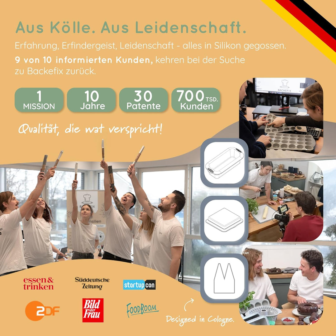 Backefix Brotbackform Silikon 26 cm – Grosse Backform Kastenform 2100ml für Brot und Kuchen mit extr