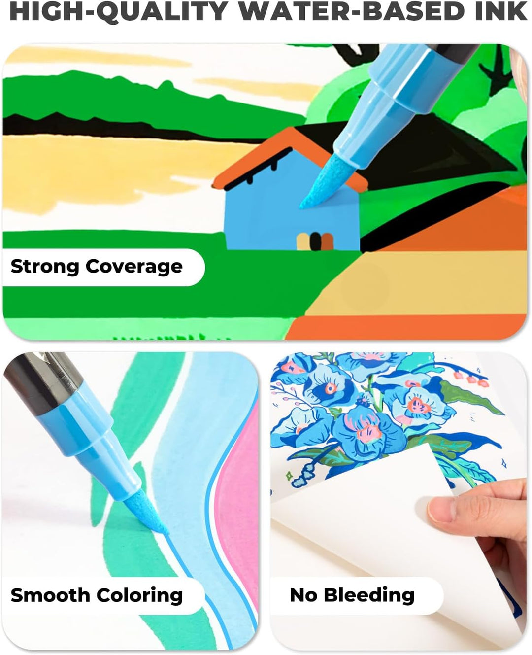 JusArt 72 Acrylstifte für Steine Wasserfest,Acrylic Paint Marker,Zeichnen,Farben Stifte Steine Bemal