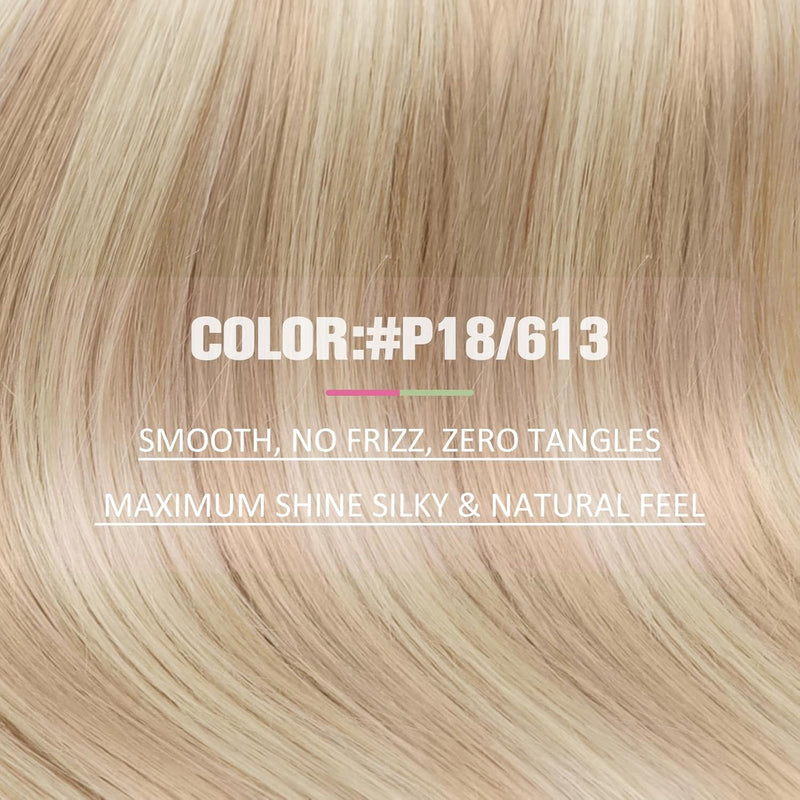 YoungSee 50g Tape Extensions Echthaar Blond Echthaar Extensions Tape Aschblond Highlight Blond Invis