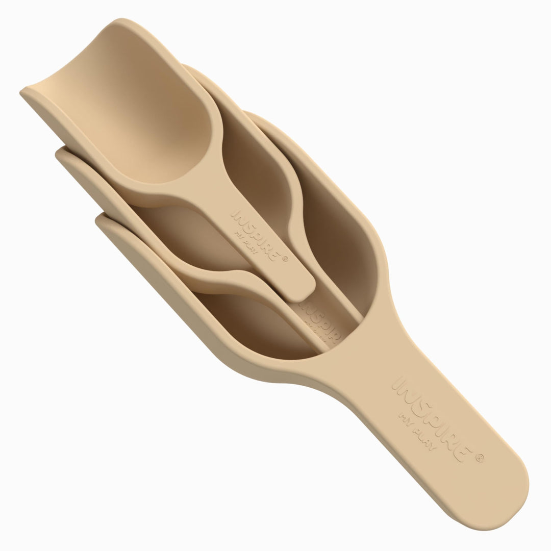 Inspire My Play – 3 x stapelbare Silikonschaufeln – Perfektes Zubehör für Sensory Play Tray – Zubehö