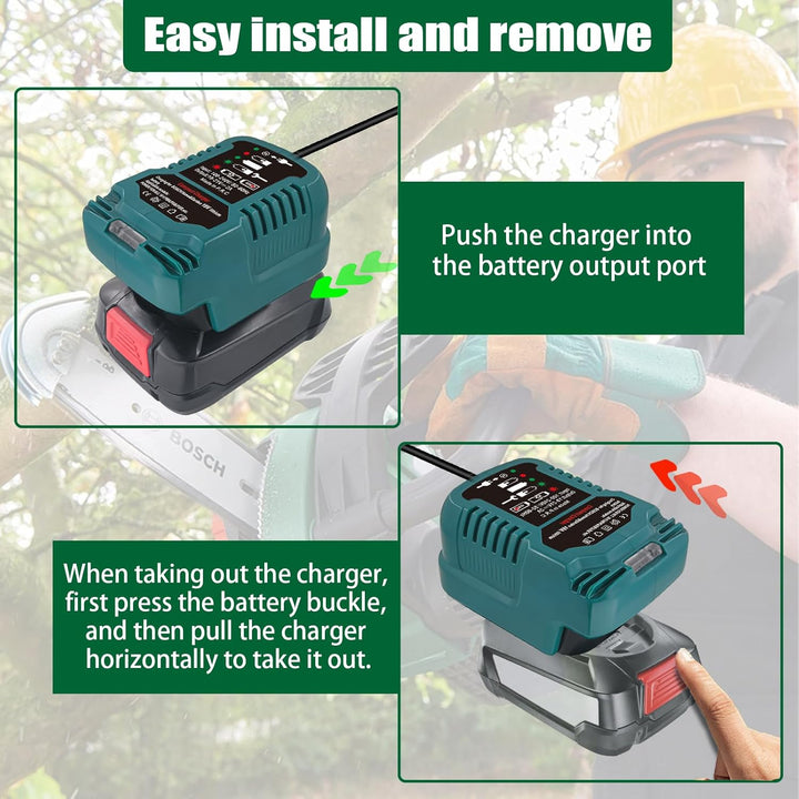 Schnellladegerät Ersatz für Bosch PBA 18V Ladestation mit LED-Anzeige Kompatibel mit Bosch 18V PBA A