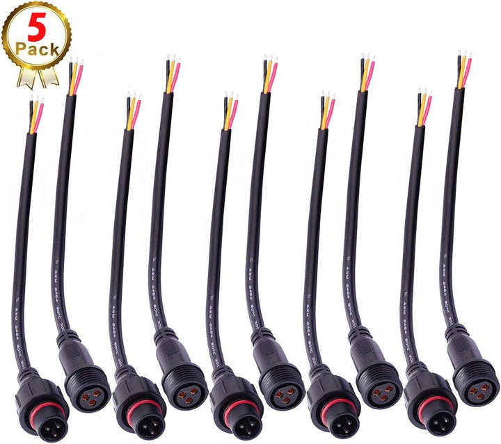 3pin wasserdichte Anschlüsse,Male Female Plug LED Steckverbinder, 3Pin 3Core Waterproof IP68 Steckve