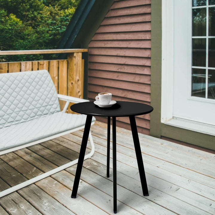 Outdoor Beistelltisch, Wetterbeständiger Patio Kleiner Beistelltisch Outdoor Indoor Runder Metall St