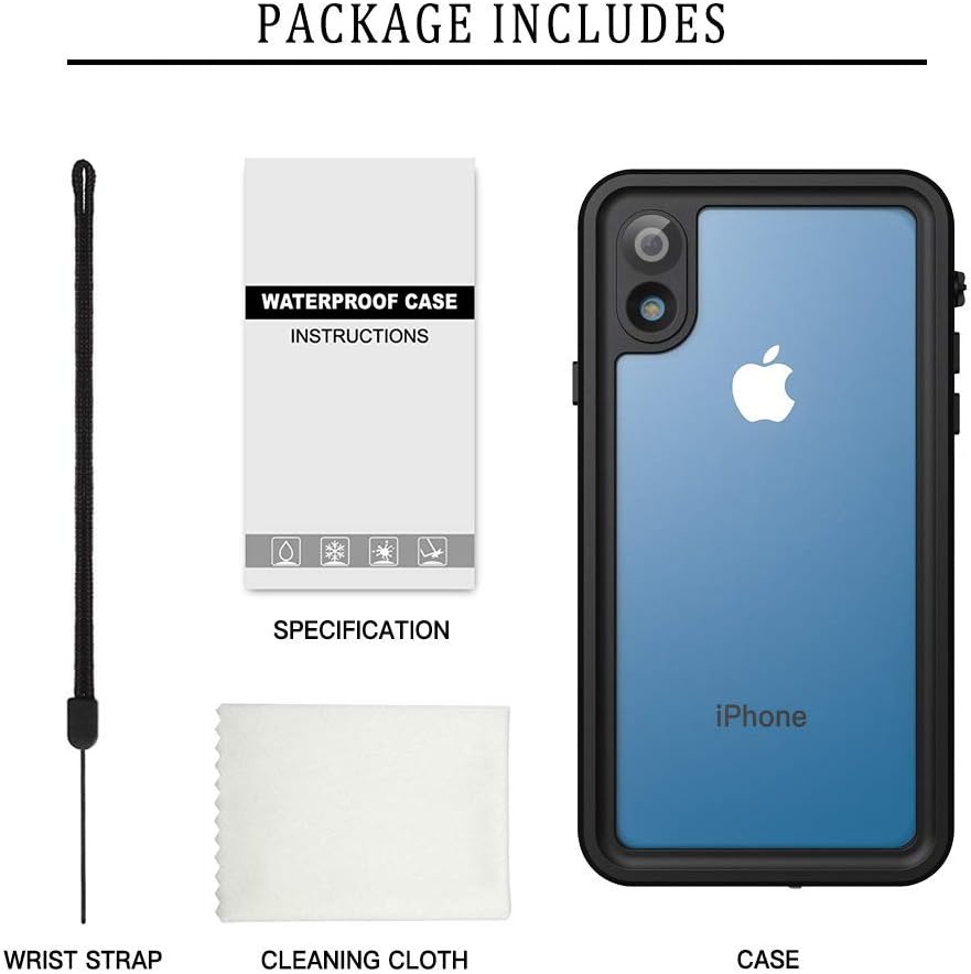 Lanhiem für iPhone XR Hülle, [IP68 Zertifiziert Wasserdicht] 360 Grad Handyhülle, Stossfest Staubdic