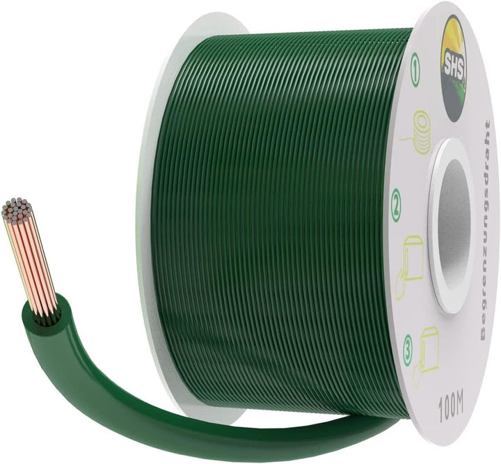 100m Begrenzungskabel + 300 Erdspiesse für Mähroboter Rasenmäher Rasenroboter Zubehör Set Begrenzung