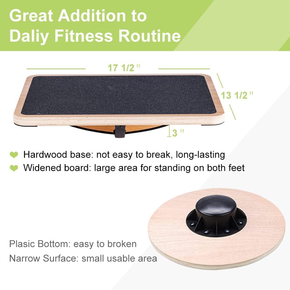 StrongTek Professional Wooden Balance Board, Rocker Board, Wood Standing Desk Accessory, Balancing B