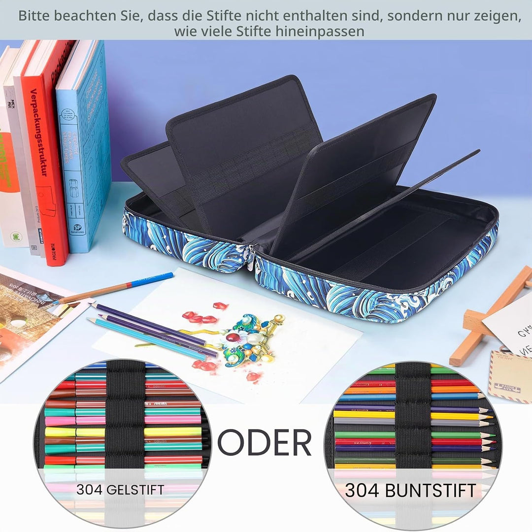 BOMKEE Federmäppchen Grosse, 304 Schlitze Etui Stifte Schule Federmappe Federtasche Maeppchen Mäppch