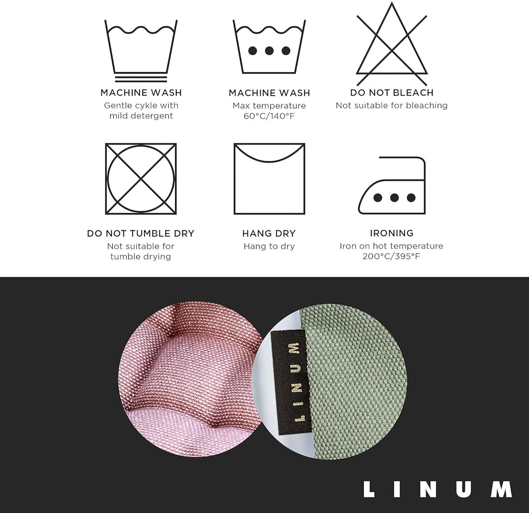 Linum Pepper Elegantes Sitzkissen 40x40 cm, 100% Baumwolle, Maschinenwaschbar, Weiss 40x40cm weiss,