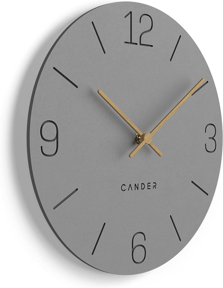 Cander Berlin MNU 2630 H Wanduhr MDF lautlos ohne Tickgeräusche 30 cm analog Wohnzimmer modern Vinta