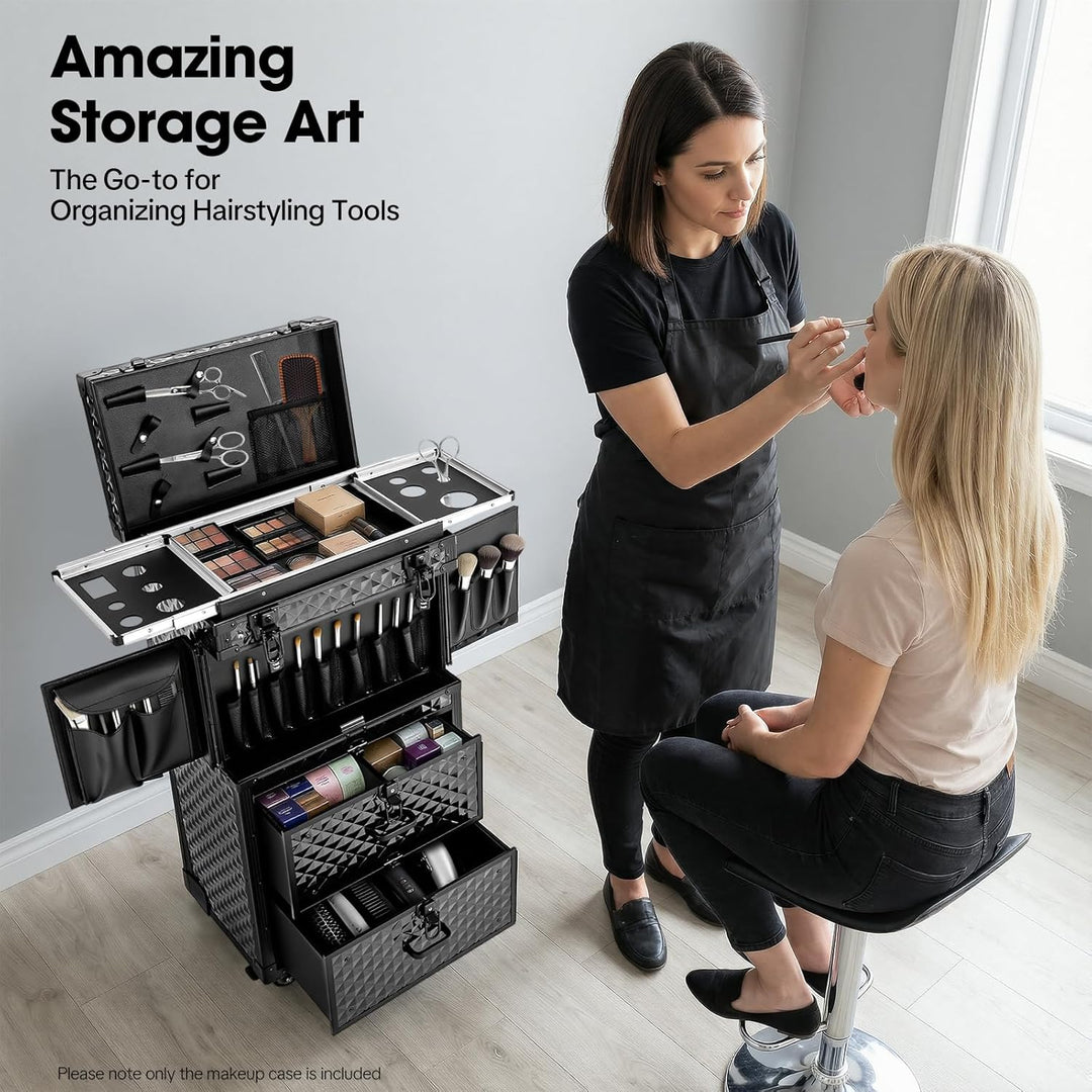 Kosmetikkoffer Trolley Make-up-Koffer mit 2 Schubladen und 2 Passwortschlössern Friseurkoffer Beauty