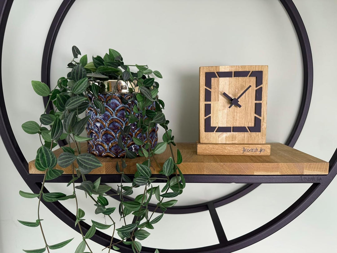 Modern standuhr klein aus Holz Eiche Wohnzimmer Badezimmer (Style 9), Style 9