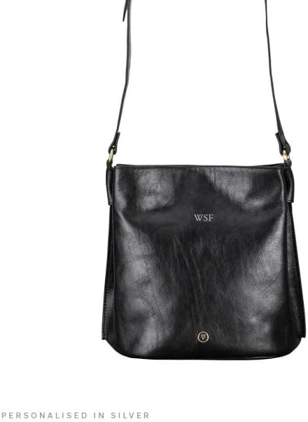 Maxwell Scott Hochwertige Leder Bucket Bag Handtasche Palermo in Schwarz, Schwarz