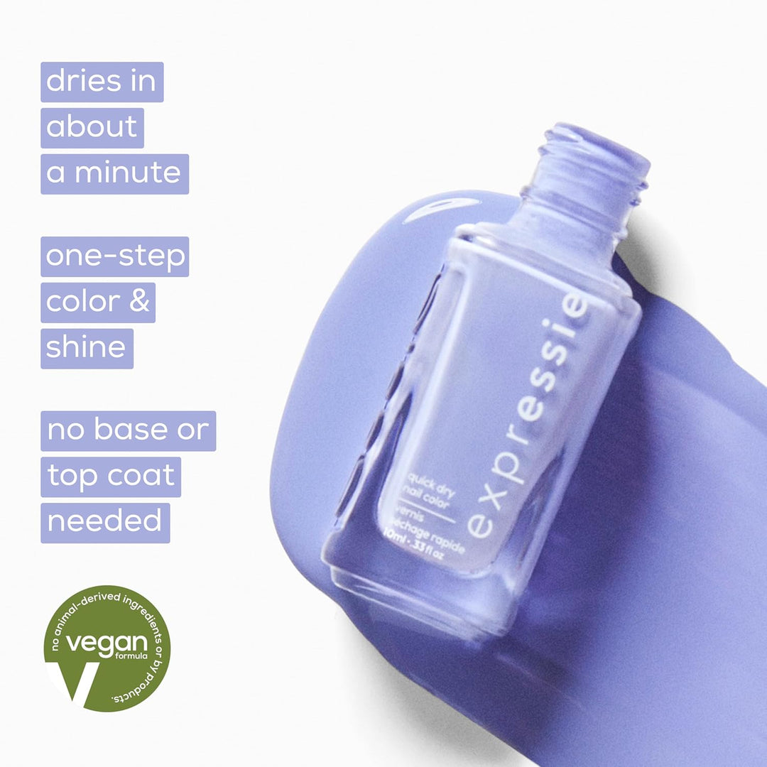 essie Schnelltrocknender Nagellack „expressie“, Vegane Formel ohne Inhaltsstoffe tierischen Ursprung