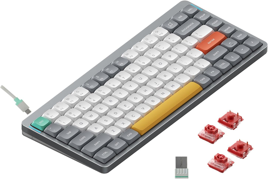 nuphy Air75 v2 Mechanische Tastatur QMK/VIA, 75% Low Profile Kabellose Tastatur, Bluetooth 5.1, 2.4G