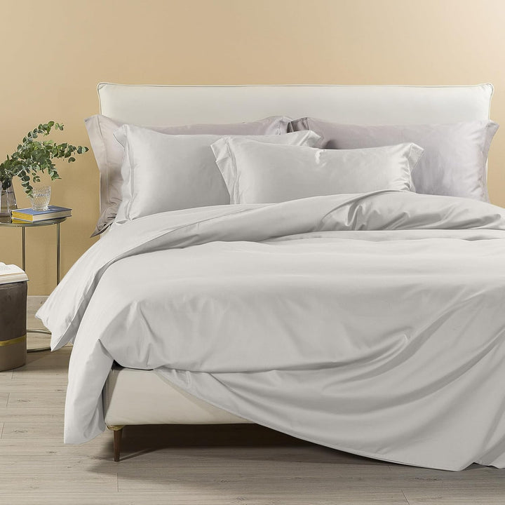 Caleffi Satin Bettwäscheset, Baumwolle, Silber/schwarz, 160 x 190 cm 160 x 190 cm Silber / Schwarz,