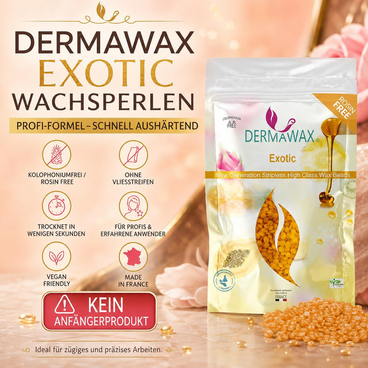 800 Gramm Dermawax Exotic Hypoallergen Waxing Perlen zur Haarentfernung Augenbrauen Gesicht Intim Bi