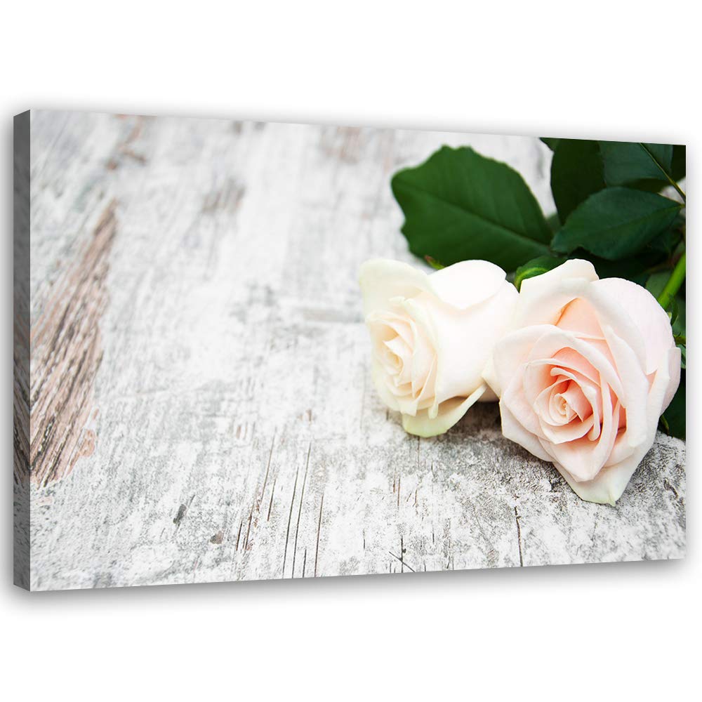 Feeby Bild auf Vlies Leinwand Rosen Blumenstrauss 90x60 cm Kunstdruck Modern Wandbilder Deko Flur Wo