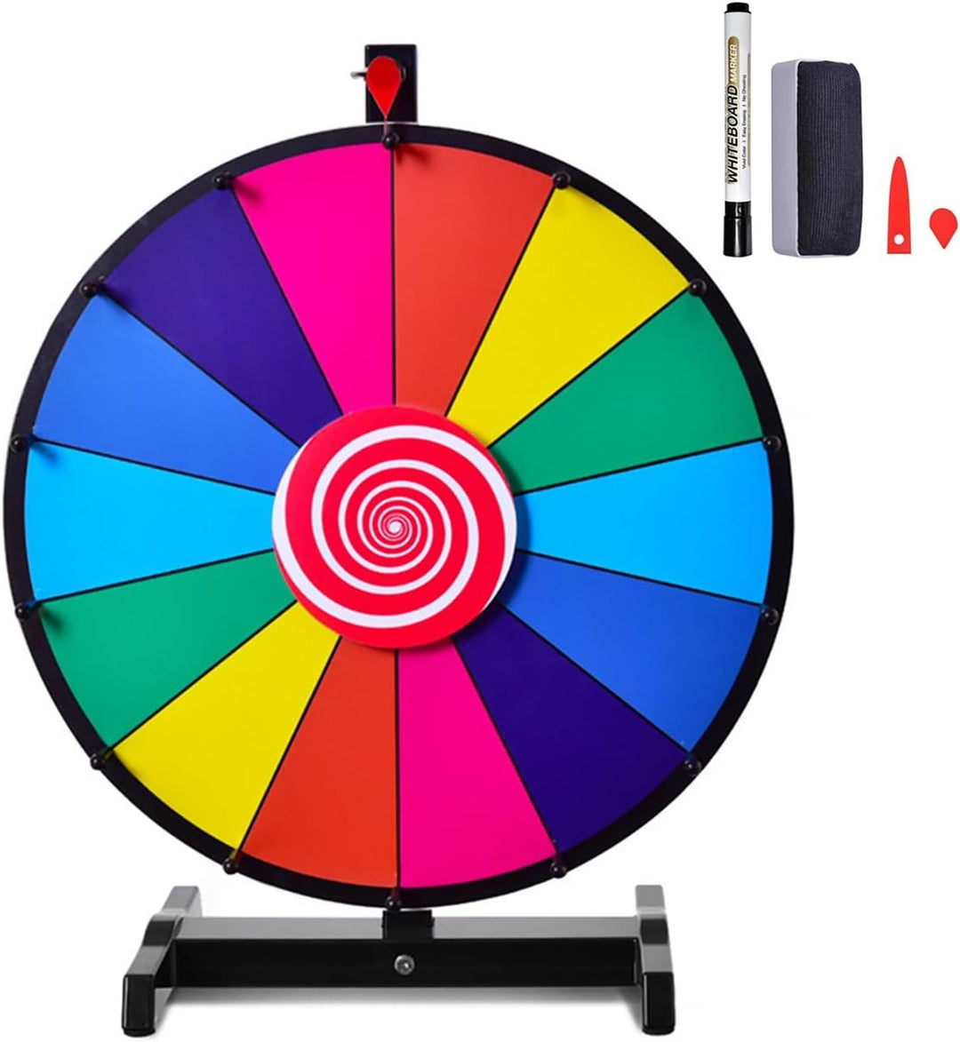 COSTWAY 24" Glücksrad Spielzeug Farbe Rad Spiele für Lotteriespiele Wortspiele, inkl. Radiergummi un