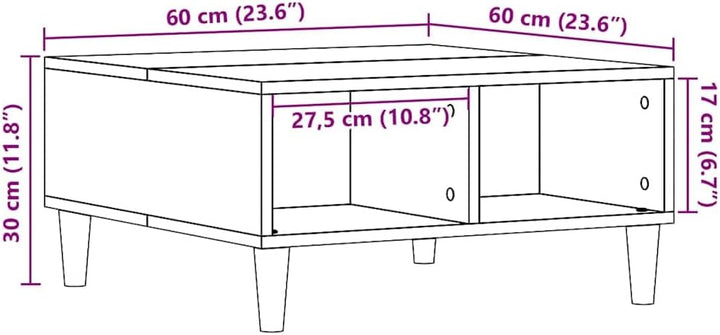 vidaXL Couchtisch Altholz-Optik 60x60x30 cm Holzwerkstoff, Beistelltisch, Wohnzimmertisch, Akzenttis