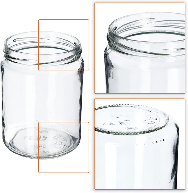KADAX 24er Set Einmachgläser 540ml TO82, Sturzgläser Mason Jar mit Schraubdeckel, Luftdichte Twist-o