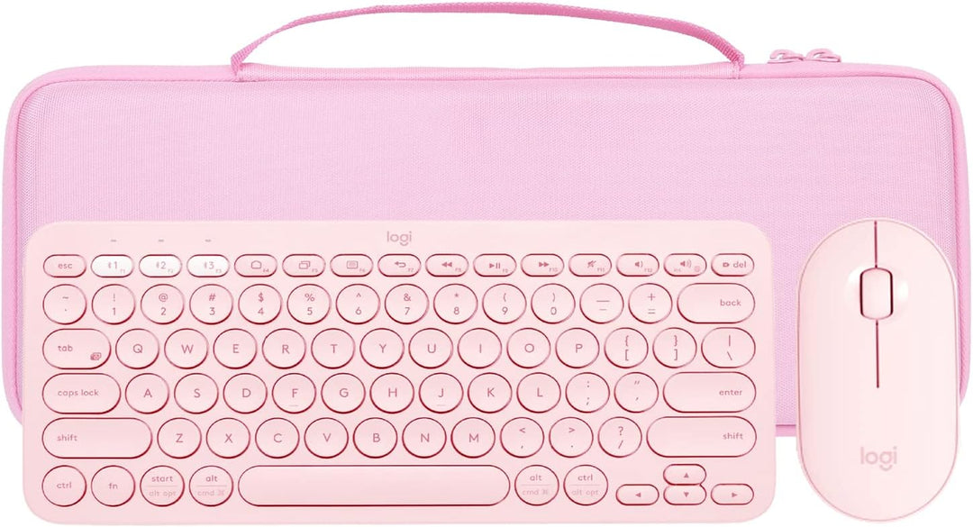 co2CREA Hartschalentasche für Logitech Pebble 2 Combo Tastatur-Maus-Set rose, rose