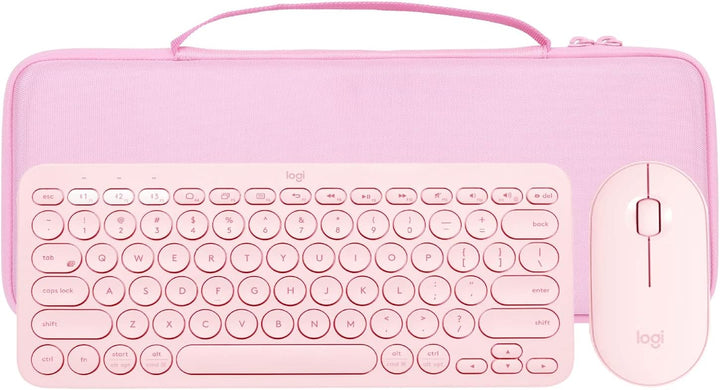 co2CREA Hartschalentasche für Logitech Pebble 2 Combo Tastatur-Maus-Set rose, rose