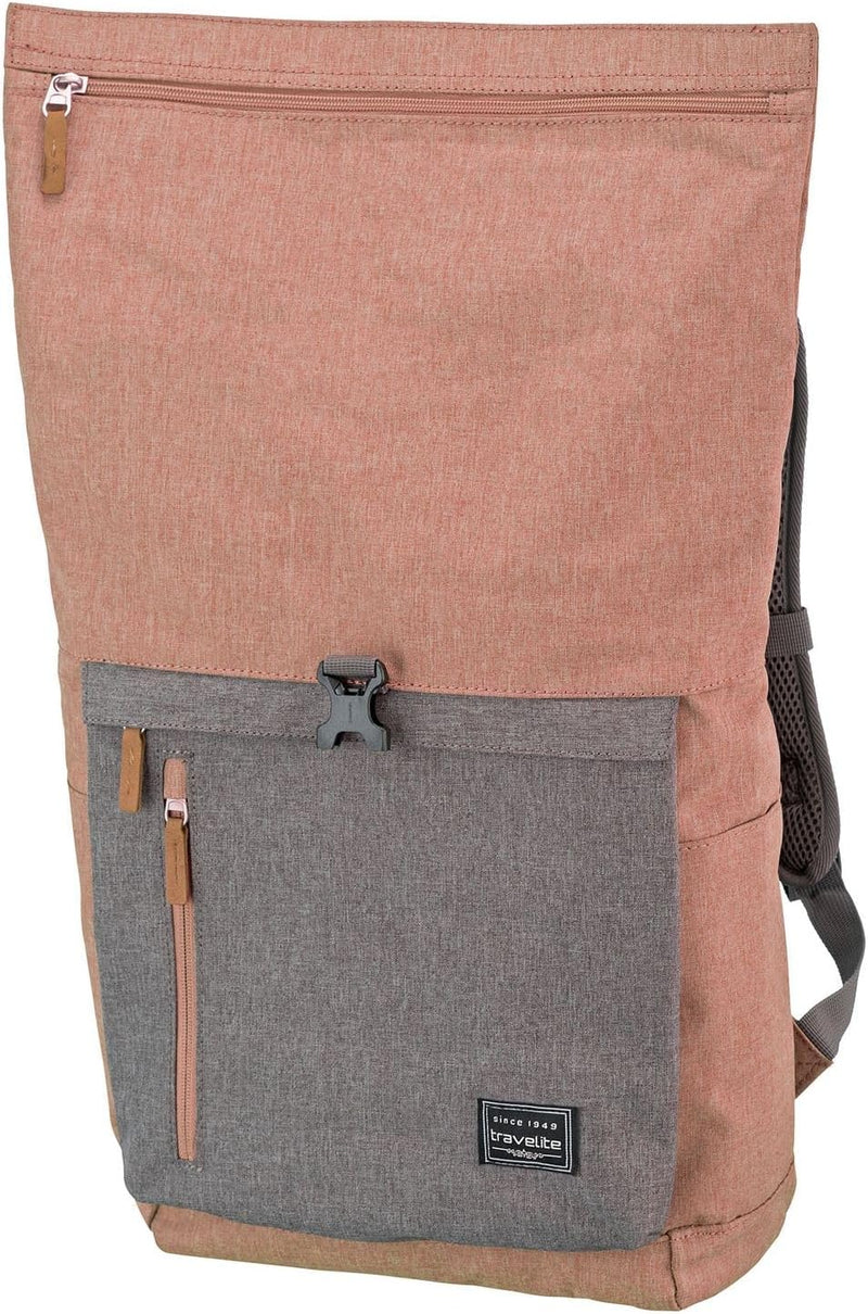 travelite Handgepäck Rucksack mit Laptop Fach 15,6 Zoll, Gepäck Serie BASICS Daypack Rollup: Praktis