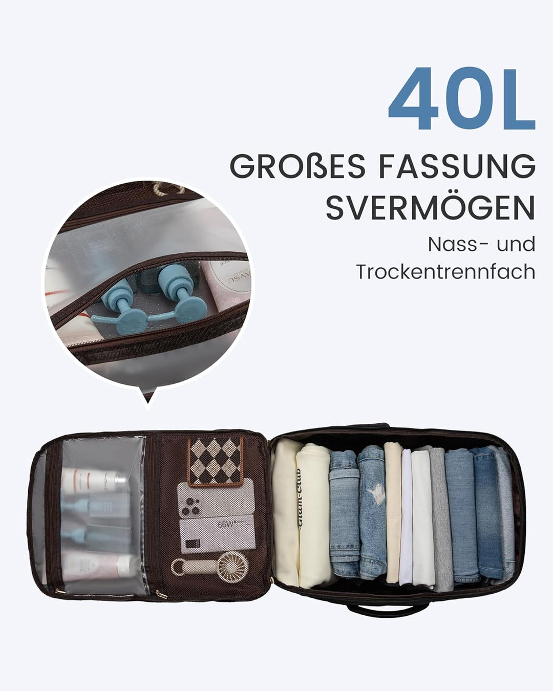 LOVEVOOK Rucksack Handgepäck Flugzeug, Reiserucksack Herren Damen Gross, 40L Cabin Bag Bordgepäck Ru