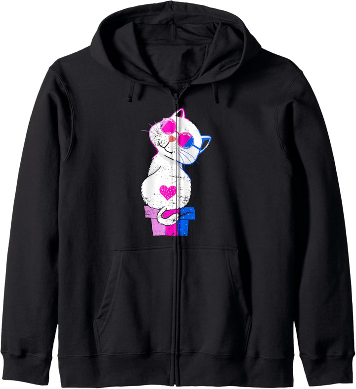 Queer Haustier Genderfluid LGBT Geschenk Bisexuell Katze Kapuzenjacke