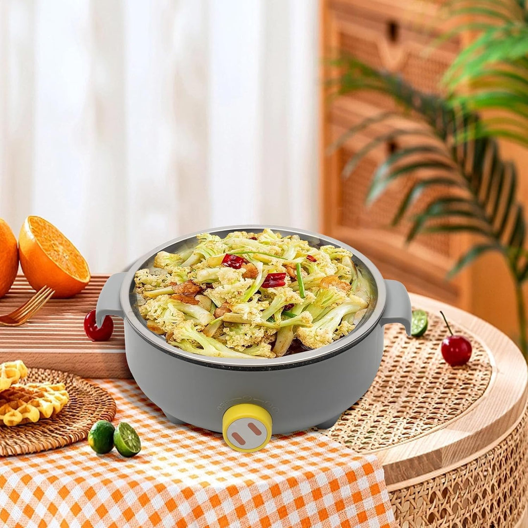 1.5l Elektrische Hot Pot Mit Dampfgarer,Dampfgarer,Antihaft Mini Elektropfanne,Zum Kochen,FüR Braten