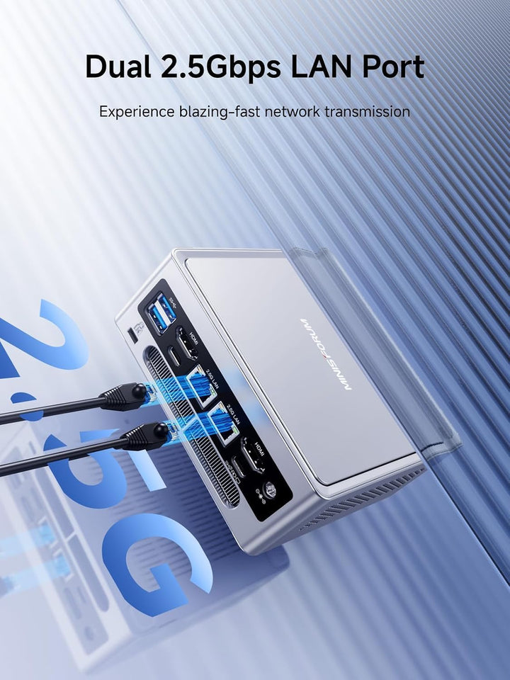MINIS FORUM NAB9S Mini PC, Core i9-13900HK 14C/20T Prozessor bis zu 5,4 GHz, Intel Iris Xe Graphics,