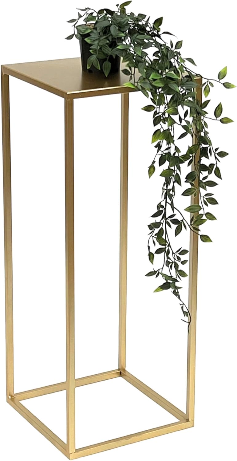 DanDiBo Blumenhocker Metall Gold Eckig Blumenständer Beistelltisch 96506 Blumensäule Modern Pflanzen