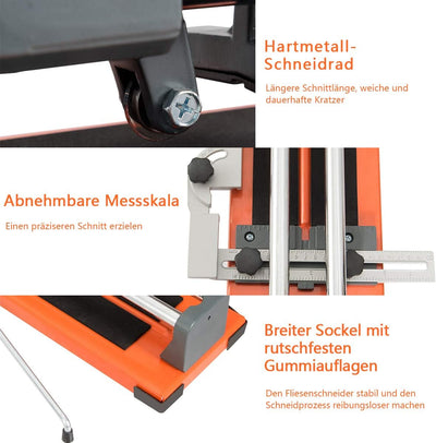 COSTWAY Fliesenschneider Manuell, Handfliesenschneider / 5mm-12mm Schnittstärke / 1000mm Schnittläng