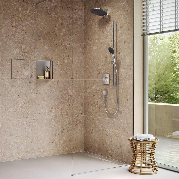 hansgrohe 56197800 RainDrain Original 700 Edelstahl gebürstet Fertigset Duschrinne, Edelstahl Geb&#x