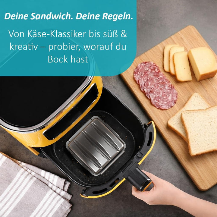 ZauberFry Sandwichmaker Form für Airfryer – Edelstahl Panini Toaster | Kompatibel mit Tefal, Ninja,
