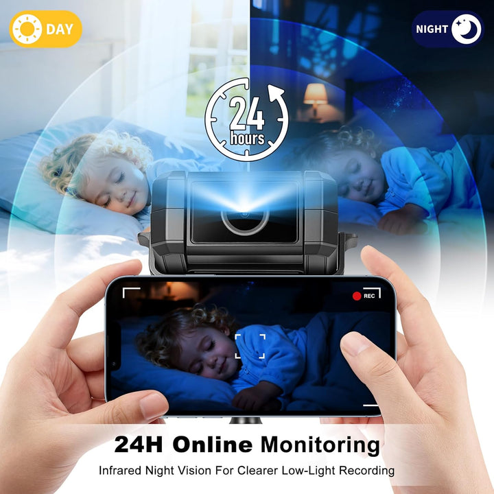 Mini Kamera, 1080P HD WLAN Überwachungskamera Innen 180° drehbarem Objektiv, für Live Übertragung Ha