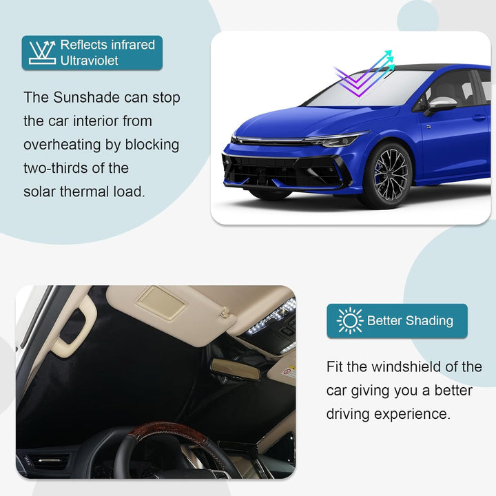 [Upgrade] CDEFG Kompatibel mit VW Golf 8 MK8 8.5 GTI GTE GTD R 2020-2025 2026 Sonnenschutz Abdeckung