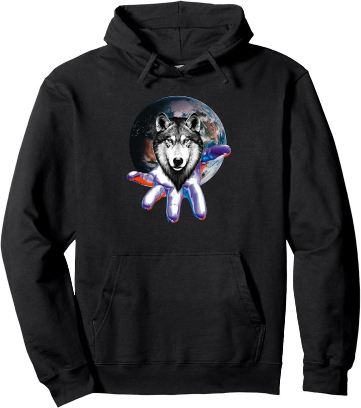 Wolf Motiv Mond Wölfe Pullover Hoodie