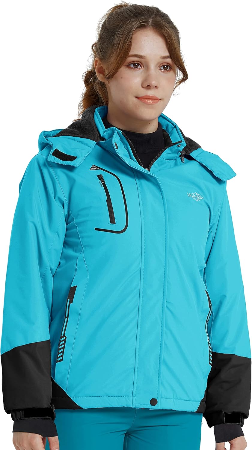 Wantdo Mädchen Berg Ski Jacke Warmer Winter Fleece Mäntel Wasserdichter Atmungsaktive RegenMäntel Ou
