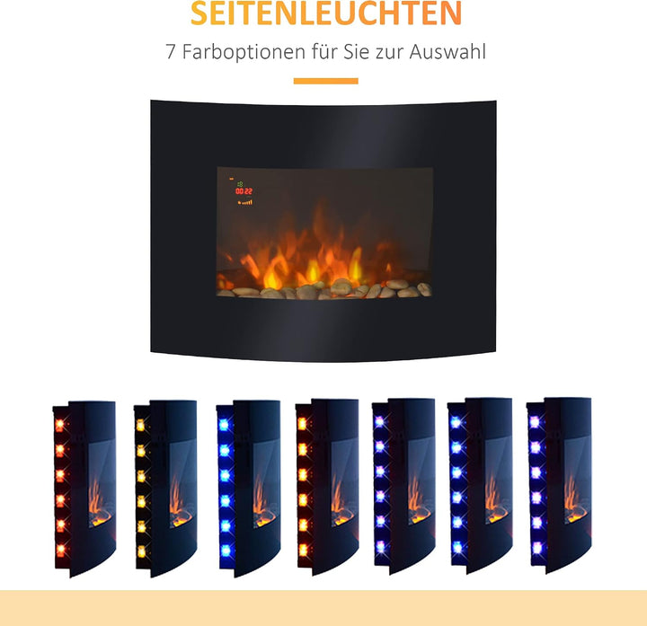 HOMCOM Elektrokamin Kamin Kaminofen Elektrischer Wandkamin (Modell7/65 x 11,4 x 52cm) Modell7/65 x 1