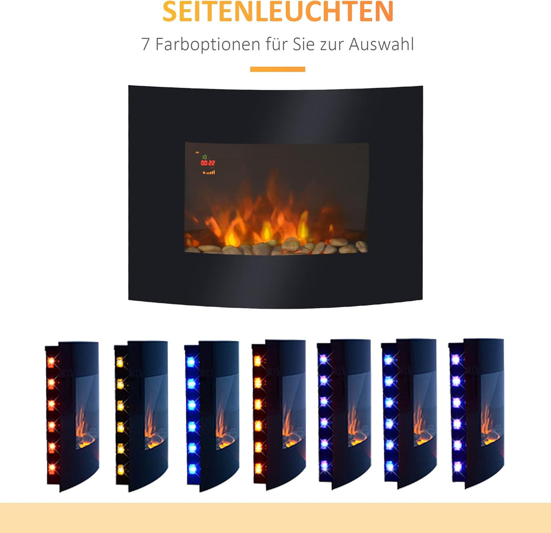 HOMCOM Elektrokamin Kamin Kaminofen Elektrischer Wandkamin (Modell7/65 x 11,4 x 52cm) Modell7/65 x 1