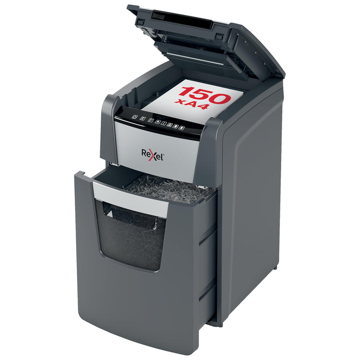 Rexel Optimum AutoFeed+ 150X Automatischer Aktenvernichter, 150 Blatt automatisch, Sicherheitsstufe