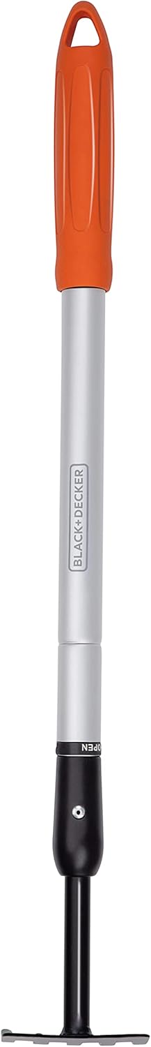 BLACK+DECKER Gartenrechen 5-Zahn - Verstellbar von 66 bis 100 cm - Karbonstahl, Fiberglas und PVC -