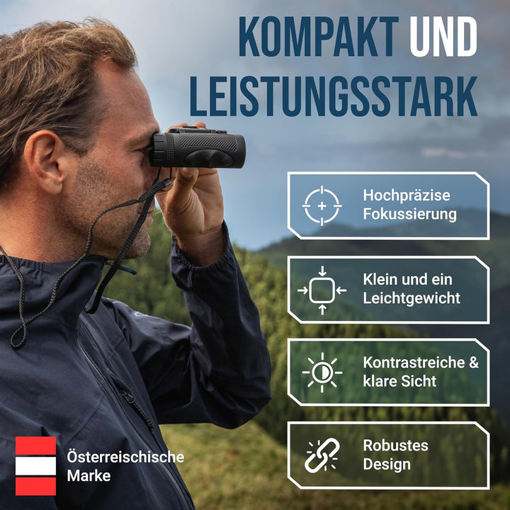 ZIRBITZ® HD Fernglas - Kleines und kompaktes Fernglas im Taschenformat für Wandern, Vogelbeobachtung
