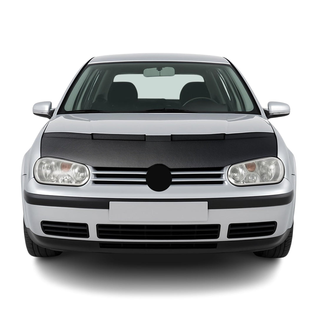 OMAC Haubenbra Steinschlagschutz Bonnet Bra kompatibel mit VW Golf 1997-2003 Carbon Optik Halb Schwa