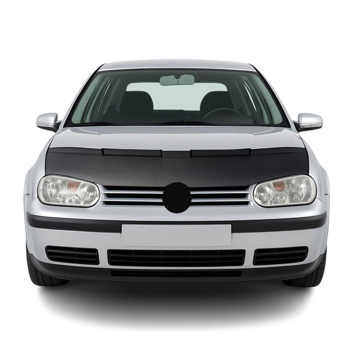 OMAC Haubenbra Steinschlagschutz Bonnet Bra kompatibel mit VW Golf 1997-2003 Carbon Optik Halb Schwa